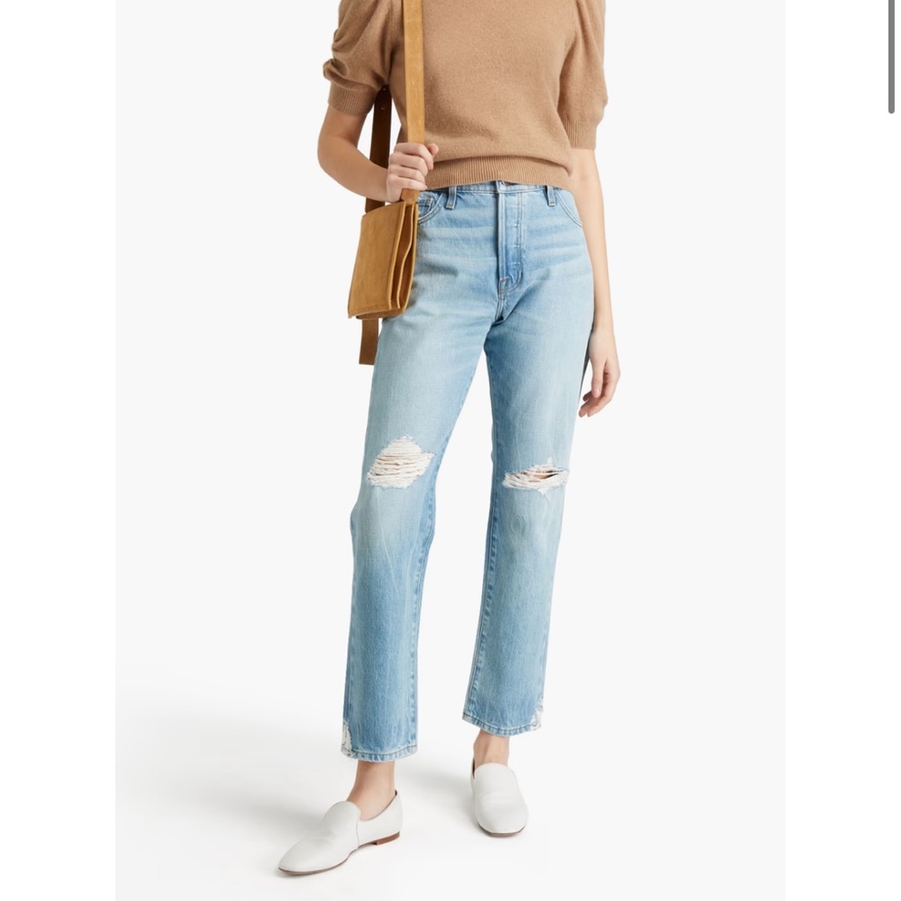 Woman’s NWOTs Frame Denim Le Slouch Distressed High Rise Straight Leg Jeans
